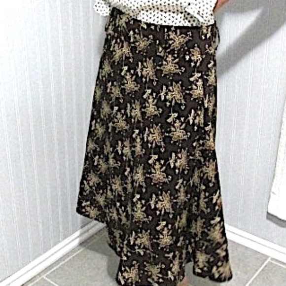 Sundance A-line Floral Silk Skirt, Size 8 - Picture 2 of 7